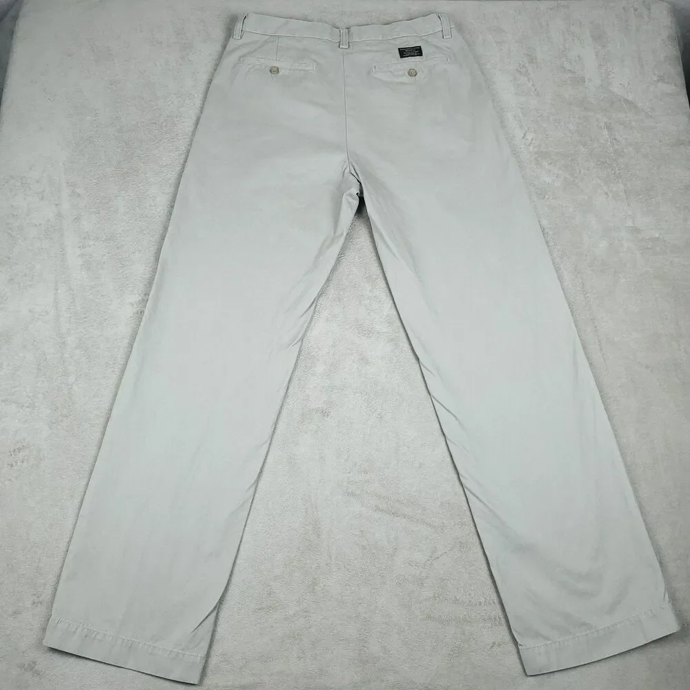 Banana Republic Dawson Pants Men's 33x34 Beige Relaxed Fit 100% Cotton - Picture 3 of 14